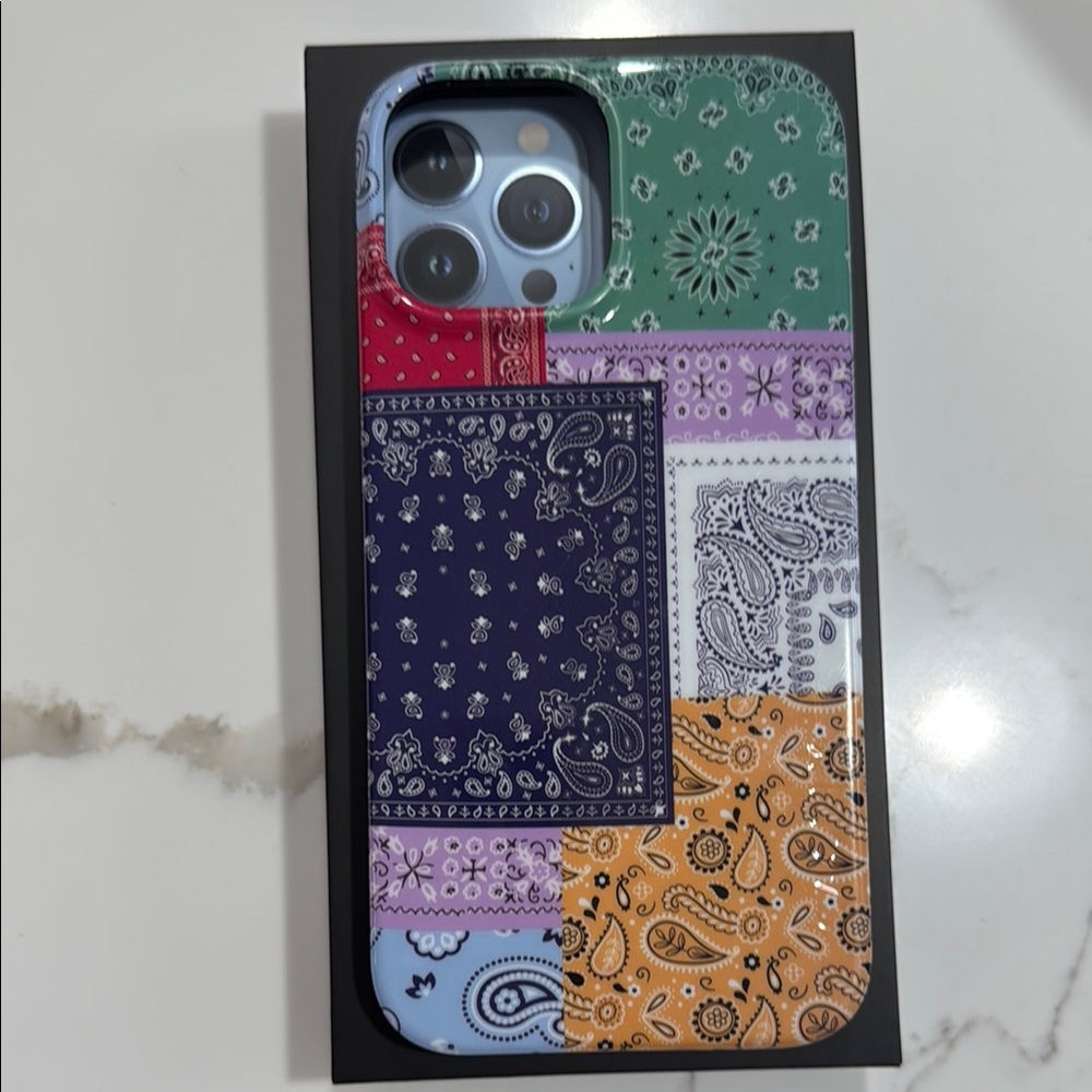 Red and Green Eclectic Patchwork Phone Case 13Pro Max